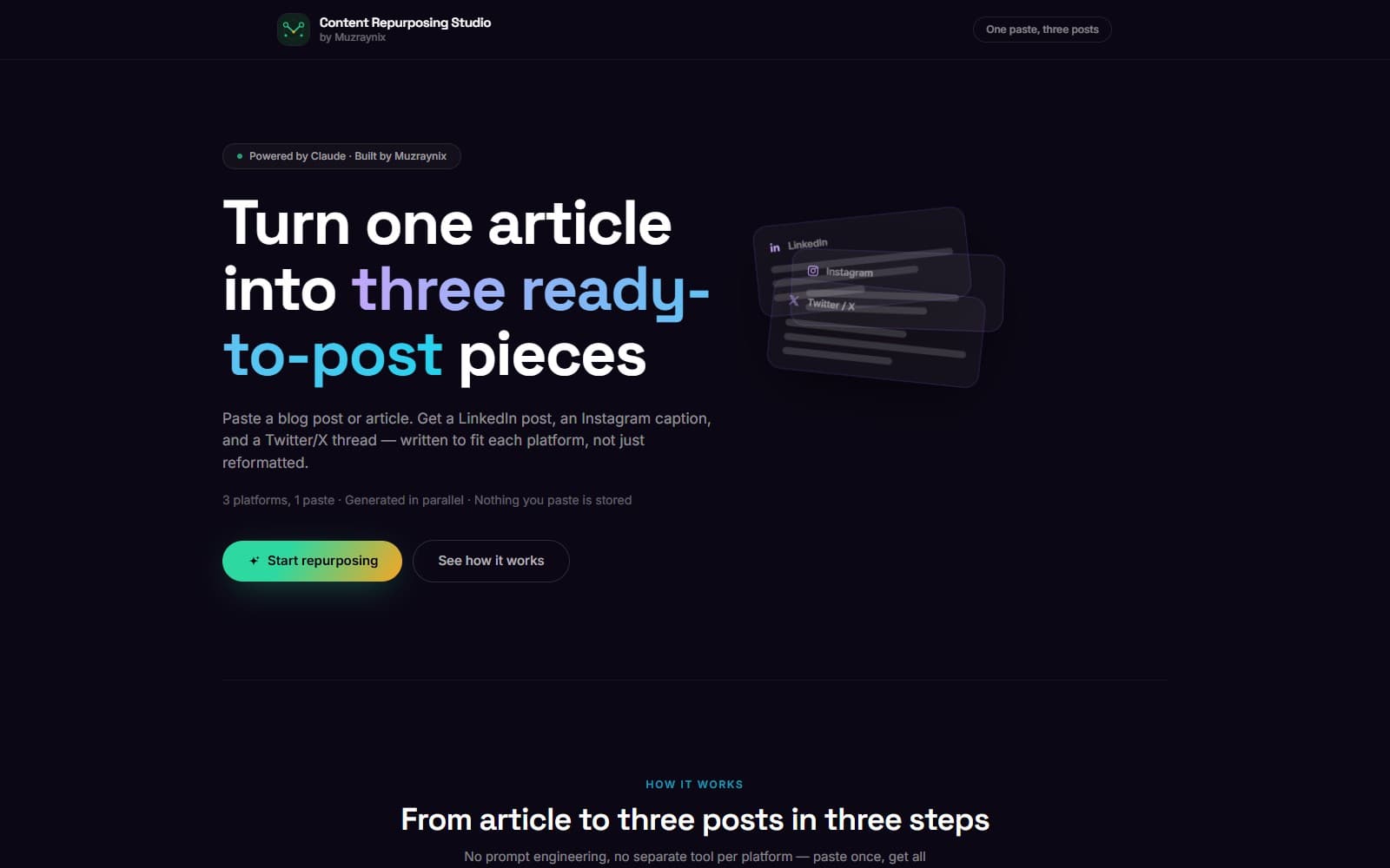Content Repurposing Studio preview
